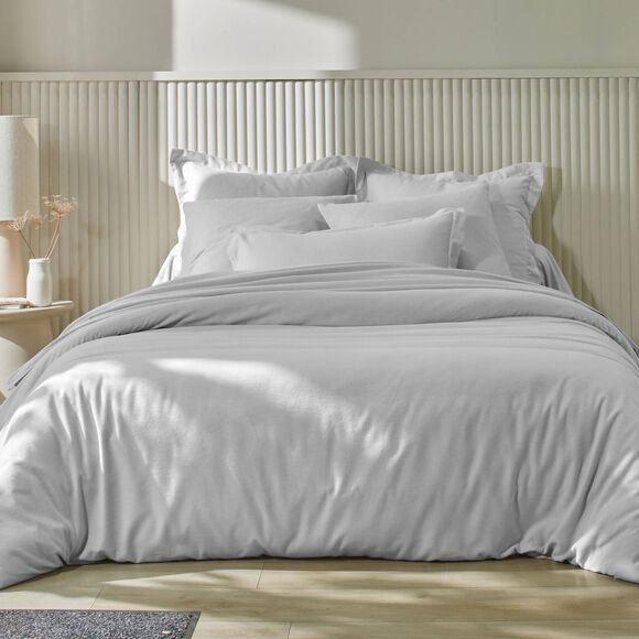 Linge de lit uni - flanelle 160 g/m&sup2; (gris clair)