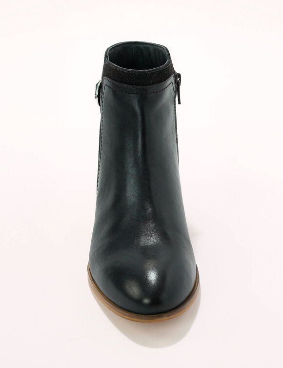 Platte boots in leer (marine)