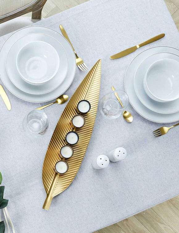 Tafeldecoratie, goudkleurig blad (goudkleurig)