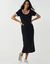 Robe longue bicolore, manches courtes (noir / blanc)