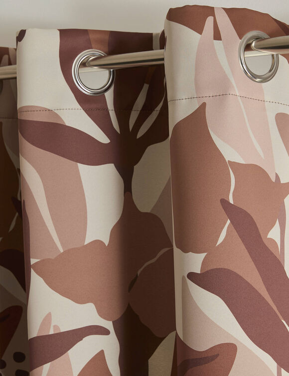 Verduisterend gordijn met plantenprint (terracotta)