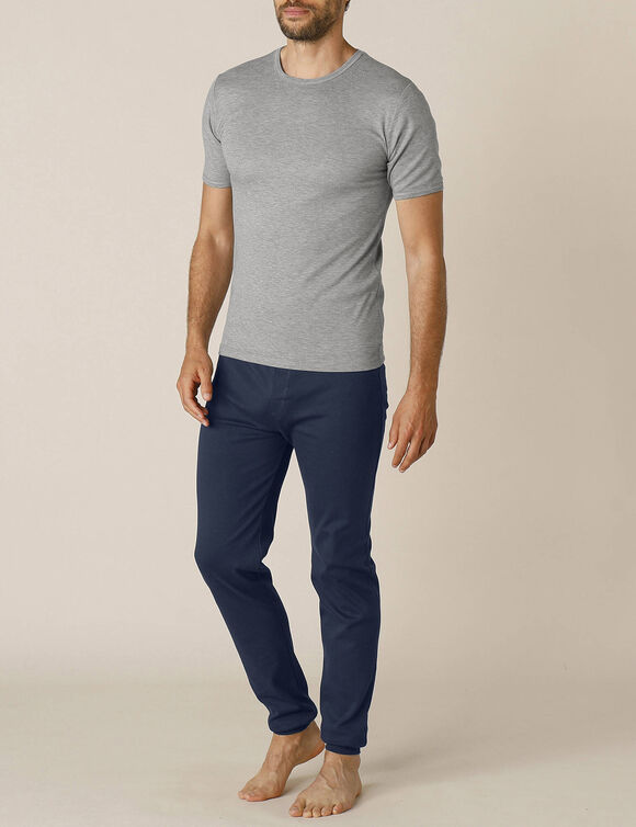 T-shirt sous-vêtement homme col montant manches longues chaleur intense - lot de 2 (gris chiné)