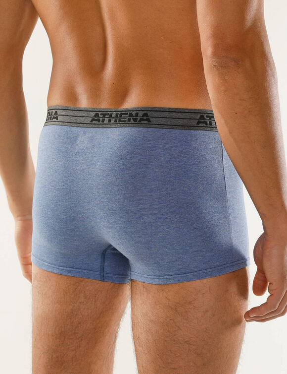 Shorty Basic Coton - set van 4 (zwart + blauw + jeans)