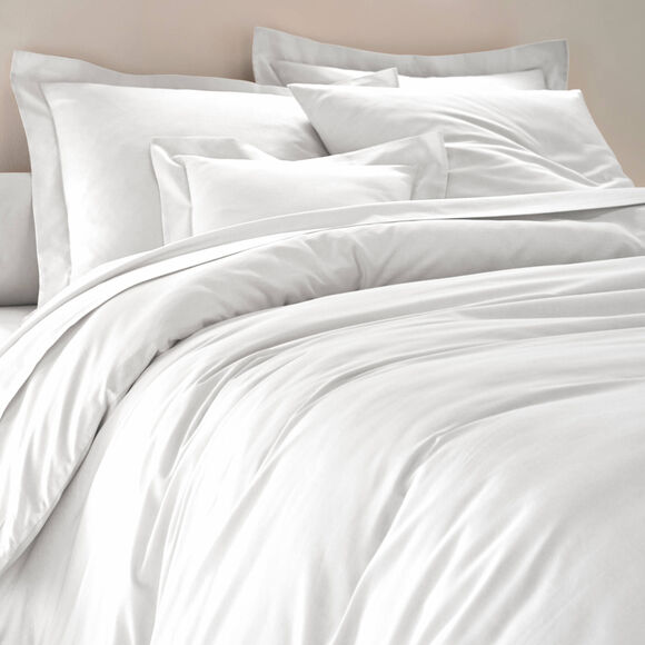 Linge de lit uni polyester-coton Colombine (blanc)
