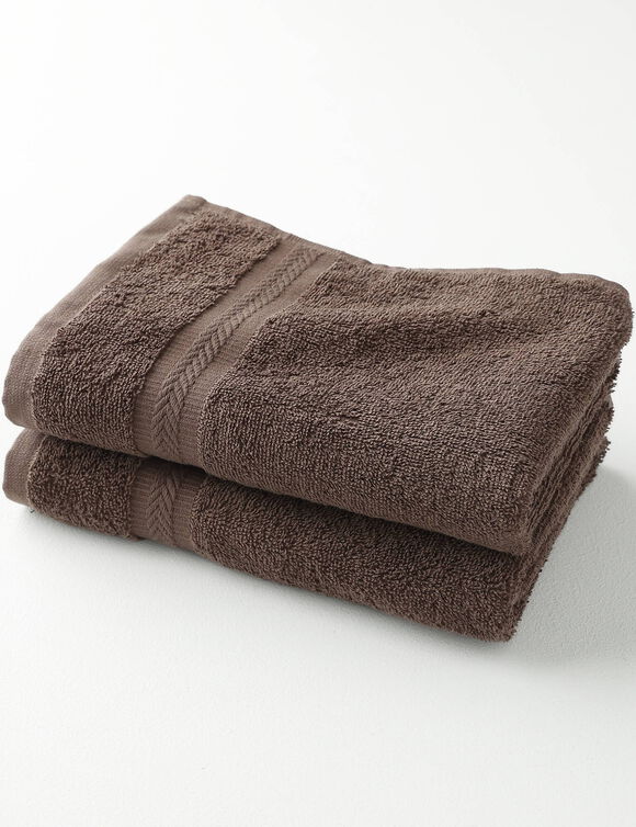 Collection serviettes de bain unies 420 g/m2 confort moelleux (chocolat foncé)