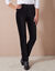 Pantalon droit, maille velours côtelé (noir)
