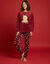 Pyjama "maison", maille polaire toucher peluche (rouge)