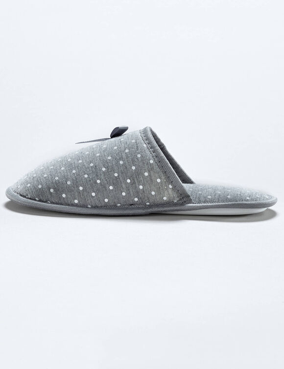 Mules plates à pois (gris clair)