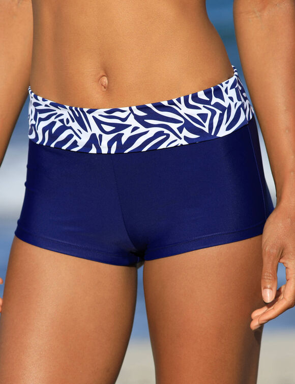 Boxer de bain modulable imprimé zèbre (marine)