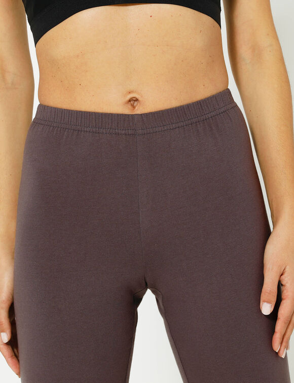 Pantalon droit maille taille &eacute;lastiqu&eacute;e (chocolat)