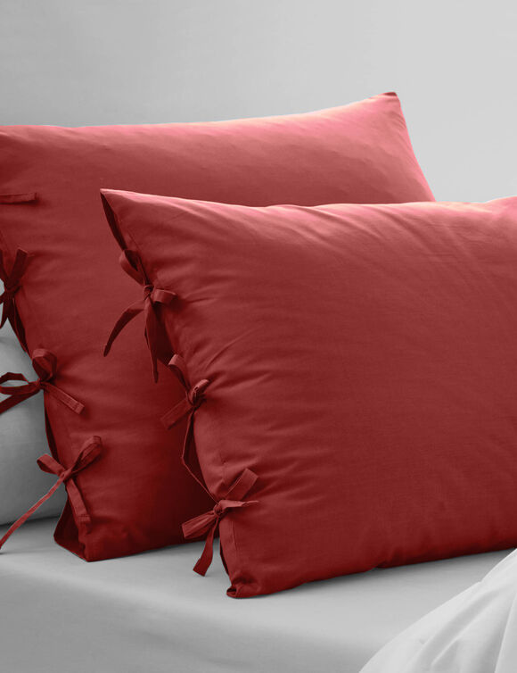 Linge de lit uni - percale de coton 72 fils/cm&sup2; (bois de rose)