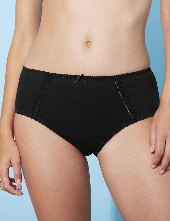 Culotte maxi en coton ajour&eacute; - Lot de 2 (blanc + noir)