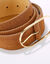 Riem met goudkleurige gesp, suèdesplitleer (karamel)
