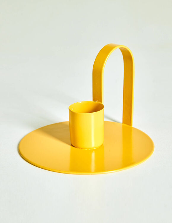 Gele kaarshouder in metaal - set van 2 (geel)
