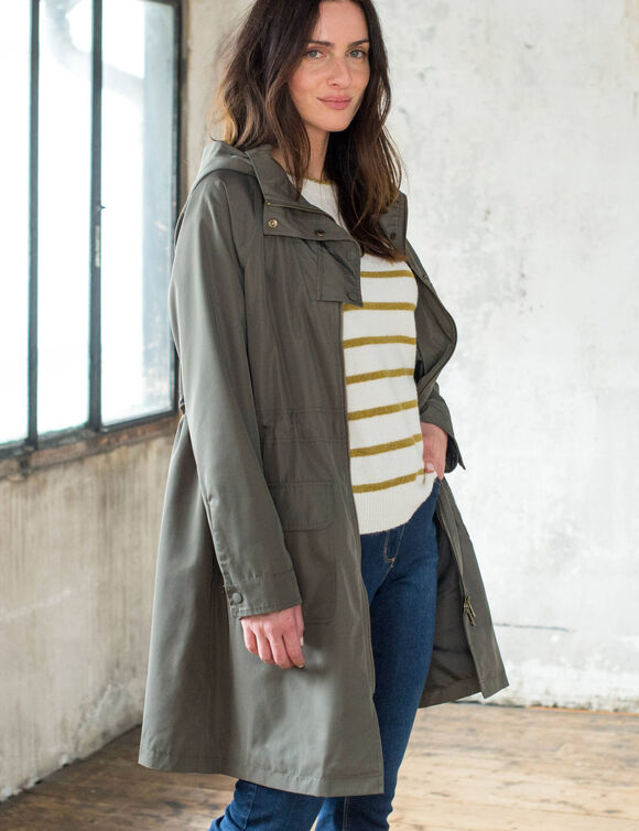 Parka l&eacute;g&egrave;re d&eacute;perlante zipp&eacute;e (kaki)