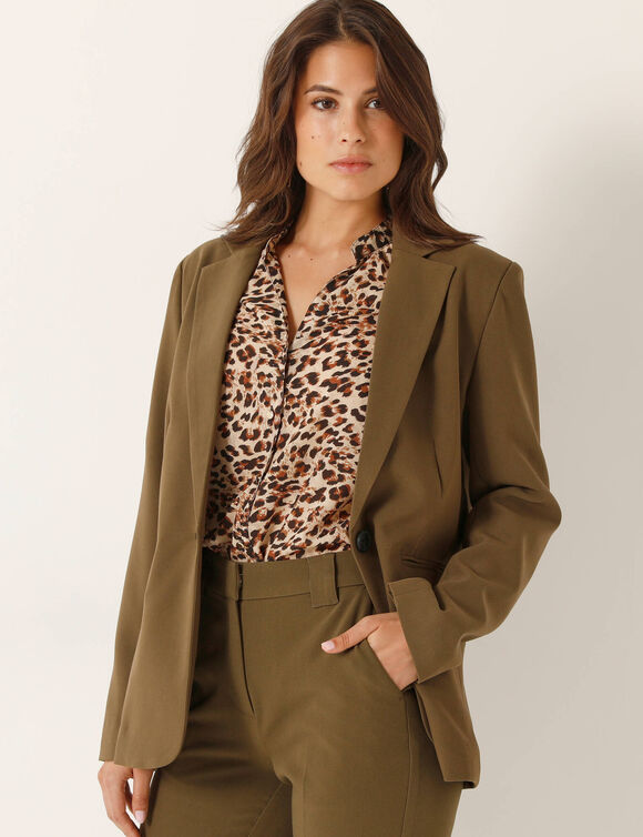 Veste blazer fluide, manches longues (kaki)