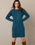Robe pull torsadée  (bleu paon)