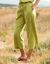 Ruime 7/8-broek, katoen-linnen, elastische taille (mosgroen)