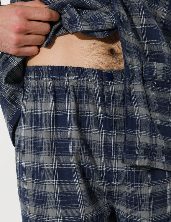 Pyjama carreaux en flanelle (gris)