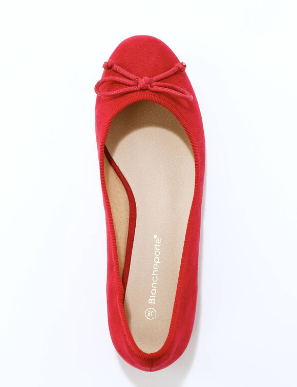 Ballerines plates microfibre (rouge fonc&eacute;)