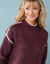 Robe-pull spécial Petites rayures contrastées (bordeaux)