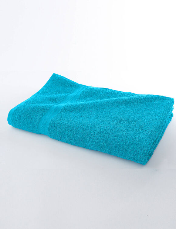 Collection serviettes de bain unies 420 g/m2 confort moelleux (turquoise)