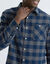 Flanel overhemd met geruite ruit (marine / grijs)