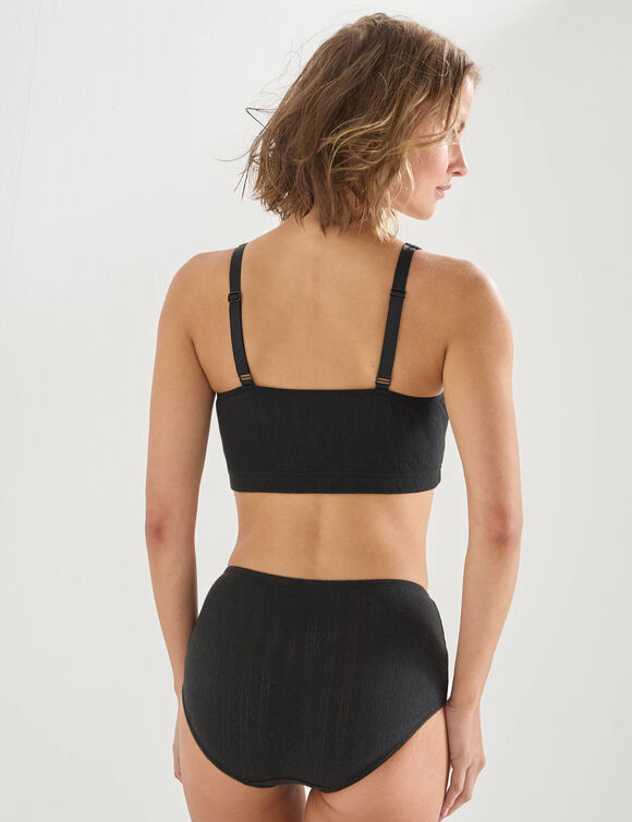 Brassi&egrave;re coton jacquard sans armatures (noir)