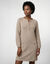 Trui-jurk met plooien en Tunesische kraag, naai-details (chin&eacute; beige)