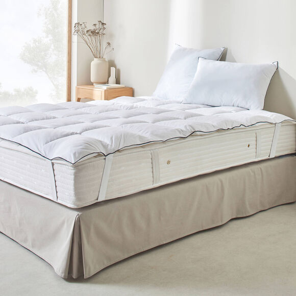 EDONA Surmatelas confort fabriqué en France, collection "Intemporelle" (blanc)