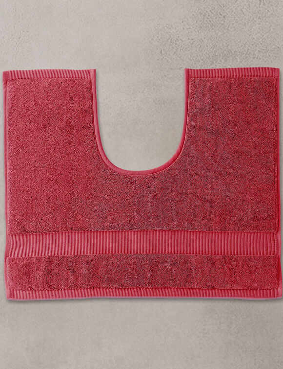 Tapis de bain &eacute;ponge liteau reli&eacute;f&eacute; confort premium (grenat)