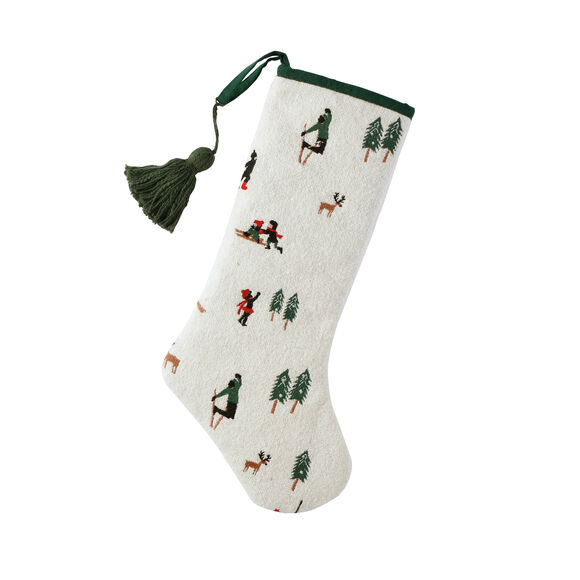Chaussette de No&euml;l d&eacute;corative (vert)