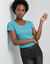 T-shirt col rond uni manches courtes en coton biologique(**) (c&eacute;ladon)