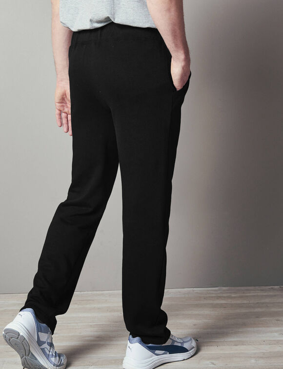 Pantalon jogging molleton bas droits (noir)