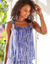 Top à nouettes, imprimé (bleu dur / blanc)