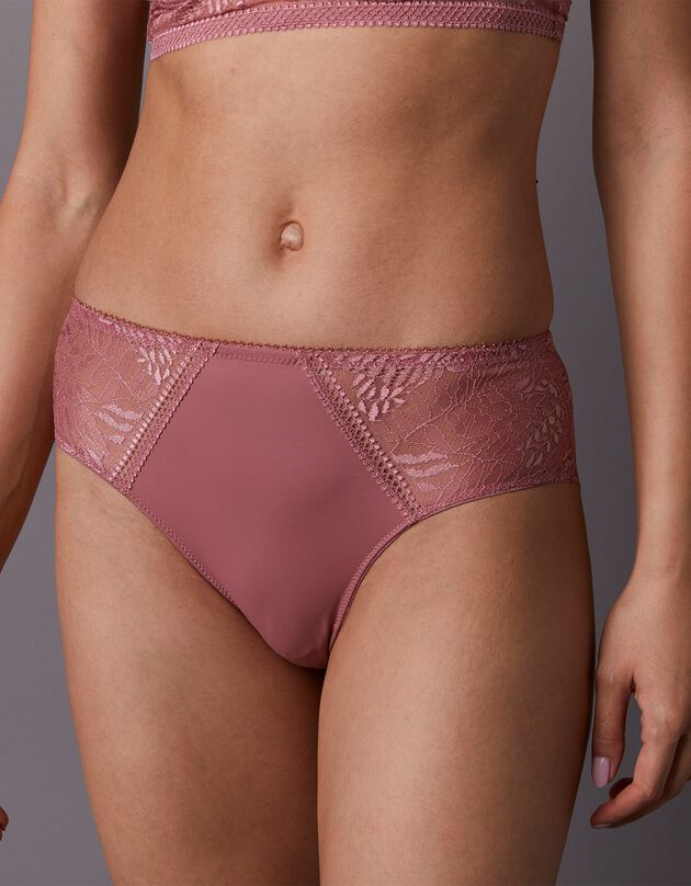 Midislip in microvezel en stretchkant Camana - set van 2 (rozenhout)