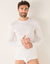 Ondergoed T-shirt voor heren, met ronde hals en lange mouwen (wit)