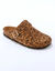 Clogs in splitleer met verstelgesp (bruin / zwart)