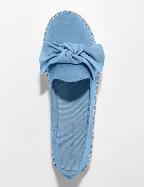 Mocassins espadrilles noeud &agrave; semelle corde crant&eacute;e  (bleu ciel)