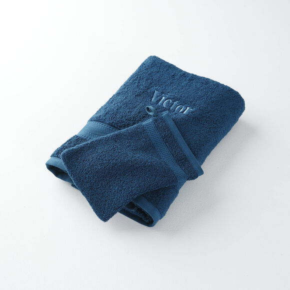 Collection serviettes de bain 540 g/m2 personnalisables confort moelleux (bleu paon)
