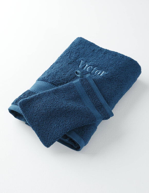 Collection serviettes de bain 540 g/m2 personnalisables confort moelleux (bleu paon)