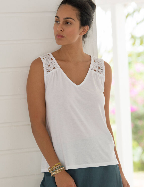 Débardeur dos macramé (blanc)