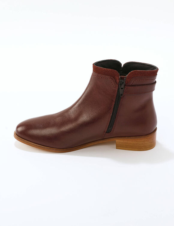 Platte boots in leer (bordeaux)