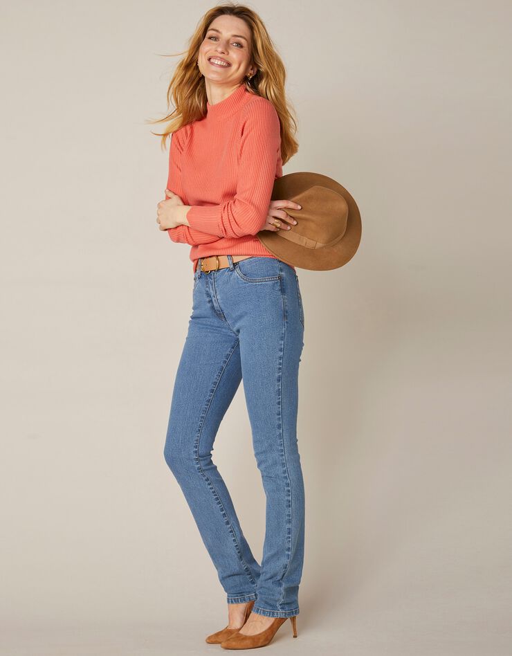 Jean coupe droite stretch - moyenne stature (bleached)