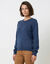 Trui met details in pointelletricot (marine)