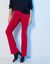 Effen bootcut legging, elastische taille (pruim)