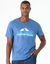 T-shirt col rond motif plac&eacute; manches courtes (bleu)