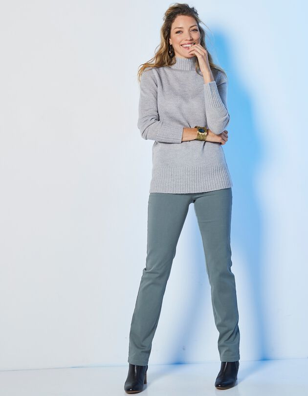 Modellerende broek met 'platte buik' effect en elastische taille (bronskleur)