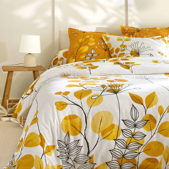 Linge de lit Danae en coton imprimé (miel)