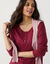 T-shirt col tunisien manches longues (bordeaux)